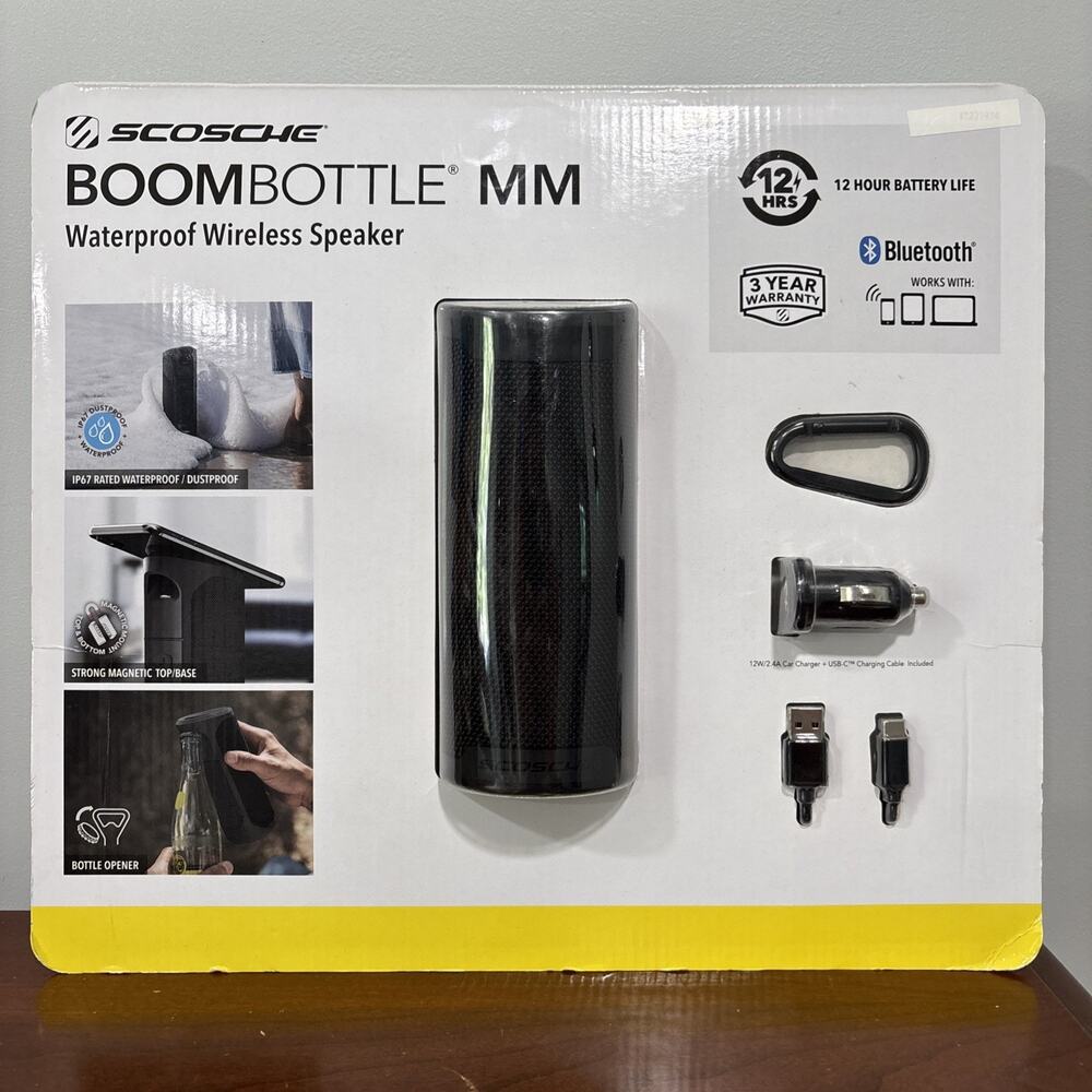 Scosche Boombottle MM Waterproof Wireless Speaker Bluetooth NEW